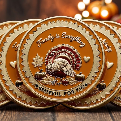 Custom Thanksgiving challenge coins