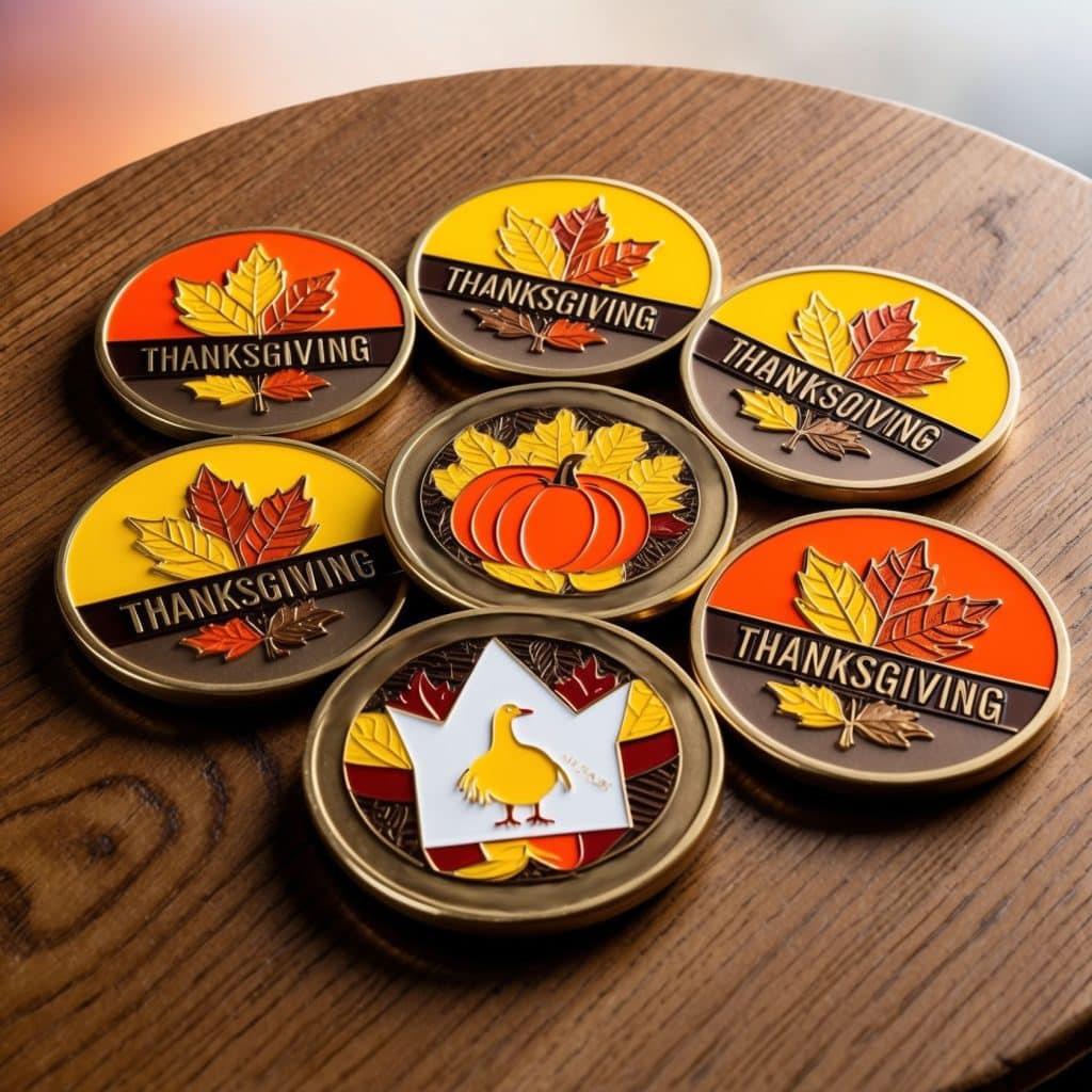 custom Thanksgiving challenge coins